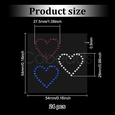 Triple Heart Eco-Friendly Acrylic Hotfix Rhinestone DIY-WH0419-69A-1