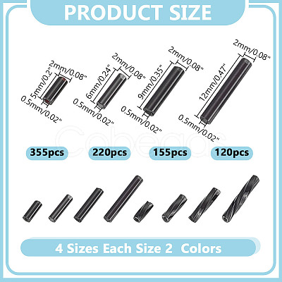 2840Pcs 8 Styles Glass Twist Bugle Beads SEED-AR0001-45-1