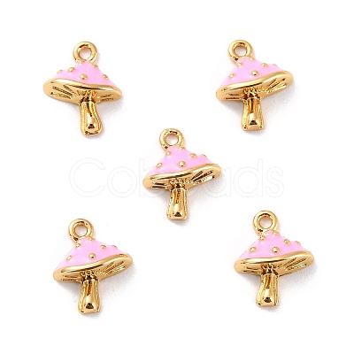 Autumn Theme Brass Enamel Pendants KK-P207-020G-RS-1