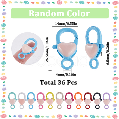 36Pcs Spray Painted Alloy Lobster Claw Clasps FIND-SC0013-23-1