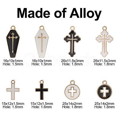 40Pcs 8 Styles Alloy Enamel Pendants ENAM-CJ0005-20-1