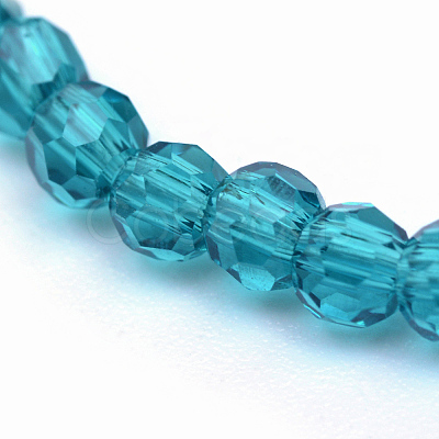 Transparent Glass Bead Strands GLAA-R166-6mm-01C-1