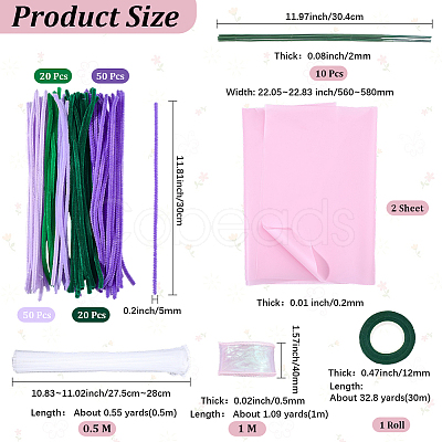 DIY Chenille Stem Tinsel Garland Craft Kits DIY-SC0033-14B-1