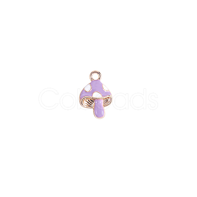 Golden Tone Alloy Enamel Mushroom Charm FIND-SZC0017-016-1