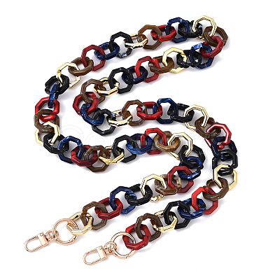 Acrylic Octagon Link Bag Decorative Chains HJEW-YW00116-05-1