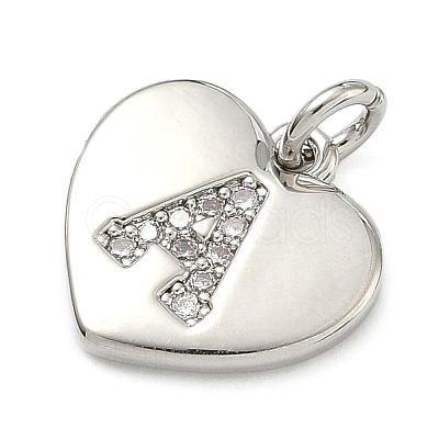 Brass Micro Pave Clear Cubic Zirconia Pendants KK-D229-01P-1