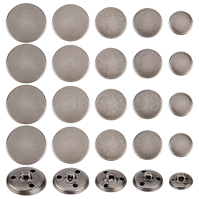 50Pcs 5 Styles 3-Hole Brass Buttons BUTT-OC0001-47B-1