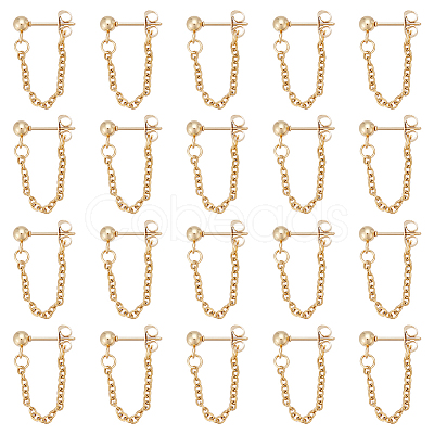 10Pair 304 Stainless Steel Ball Stud Earring EJEW-UN00020-1