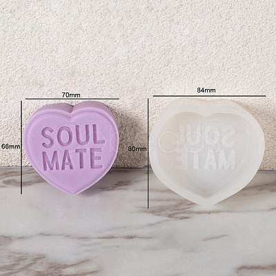 DIY Silicone Heart with Word Soap Molds PW-WG13454-04-1