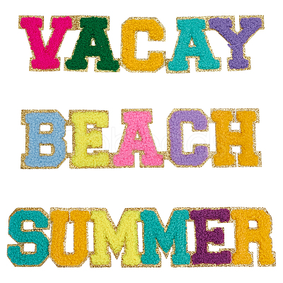 3Pcs 3 Styles Polyester Iron on/Sew On Patches PATC-FG0002-69-1