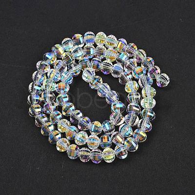Electroplate Transparent Glass Beads Strands EGLA-B011-08A-AB02-1