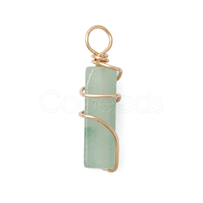 20Pcs 10 Styles Natural Mixed Stone Copper Wire Wrapped Pendants PALLOY-JF03976-1