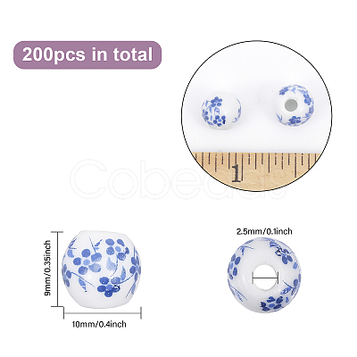 CHGCRAFT 200Pcs Handmade Porcelain Beads PORC-CA0001-14-1