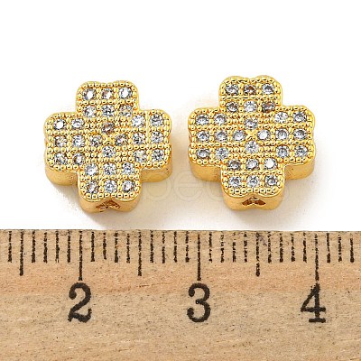 Brass Cubic Zirconia Beads KKB-L215-031G-1