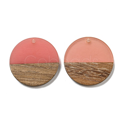 Resin & Walnut Wood Pendants RESI-XCP0002-16K-1