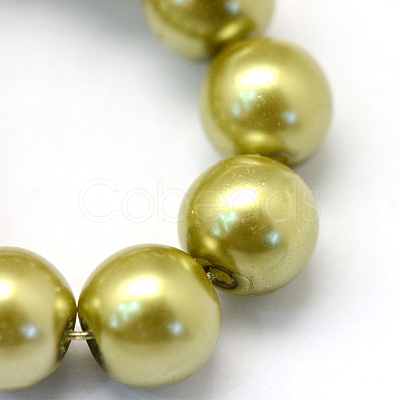 Baking Paint Pearlized Glass Pearl Round Bead Strands X-HY-Q330-8mm-43-1