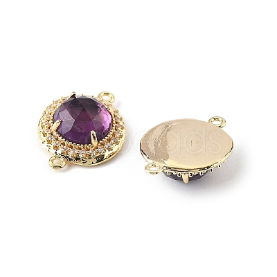 Natural Amethyst Faceted Connector Charms G-H323-03G-11-1