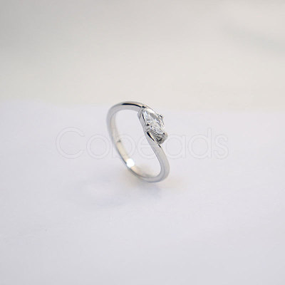 304 Stainless Steel & Cubic Zirconia Finger Rings for Women WG54E70-02-1
