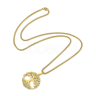 Stainless Steel Pendant Necklaces LS-NJEW-L117-03A-G-1