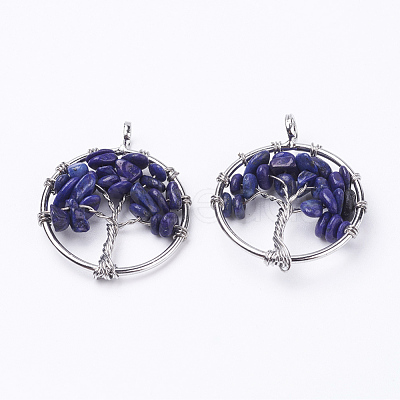 Natural Lapis Lazuli Pendants G-E419-01P-1