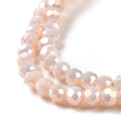 Full Rainbow Plated Imitation Jade Electroplate Glass Beads Strands X-EGLA-J130-FR09-1