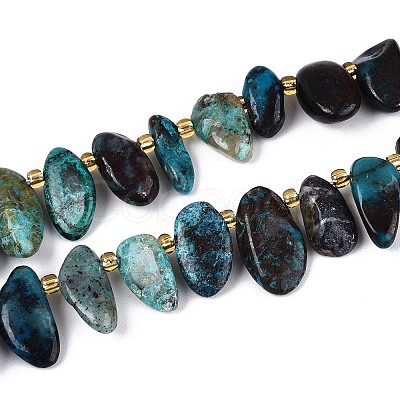 Natural Chrysocolla Beads Strands G-Z091-A46-1