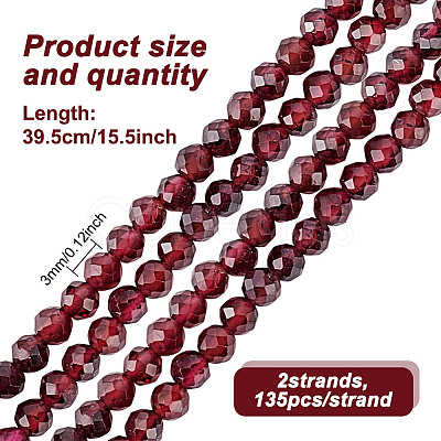 2 Strands Natural Garnet Beads Strands G-GO0001-67-1