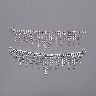 Brass Rhinestone Links FIND-WH0001-15-1