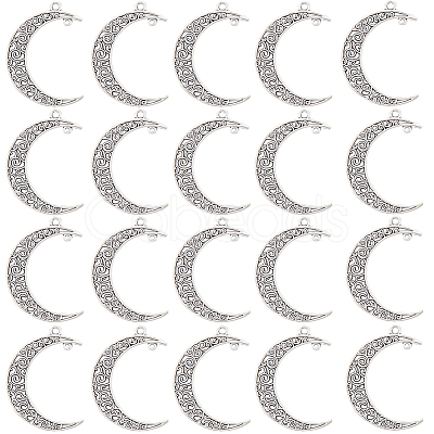 50Pcs Tibetan Style Alloy 2-Loop Connector Charms TIBE-SC0009-30-1
