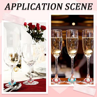 Glass Wine Glass Charms AJEW-SC00001-1