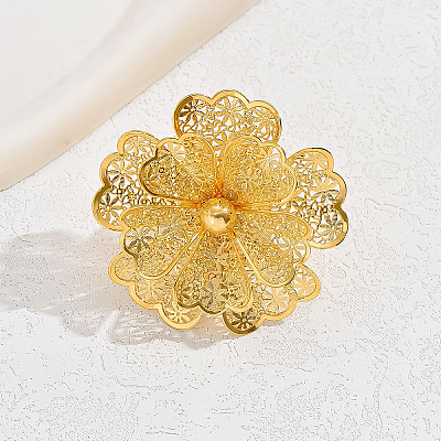 Elegant Middle Eastern Style Flower Iron Cuff Rings for Wedding Party RY8475-1