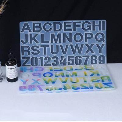 Number and Letter Design DIY Silicone Molds AJEW-P042-03-1