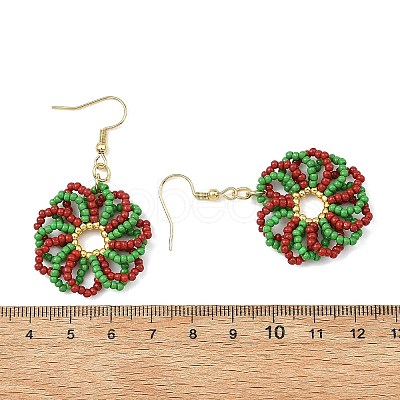 Christmas Glass Dangle Earrings EJEW-MZ00829-1