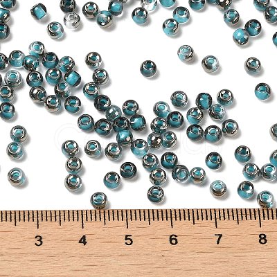 Transparent Inside Colours Glass Seed Beads SEED-H002-A-C223-1