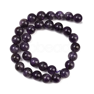 Natural Amethyst Round Bead Strands G-L170-12mm-02-1