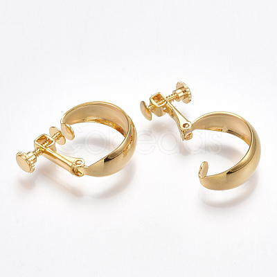 Brass Clip-on Earring Findings KK-T038-301G-1