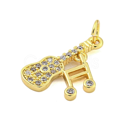 Rack Plating Brass Micro Pave Clear Cubic Zirconia Pendants KK-U021-06G-1