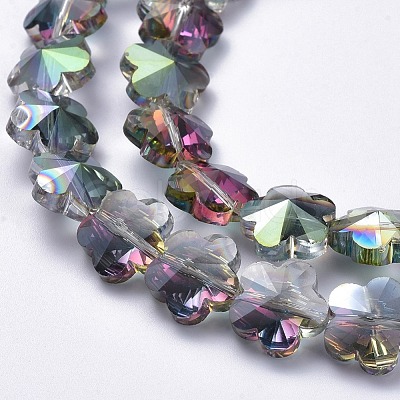 Electroplate Glass Beads Strands EGLA-F132-HP07-1