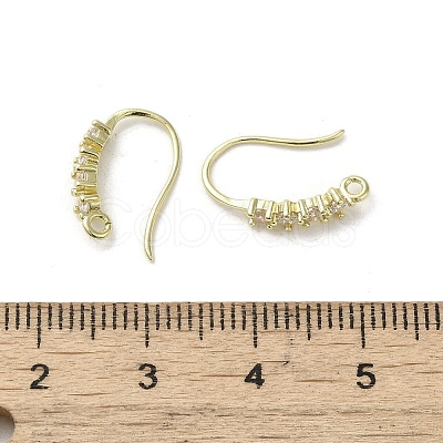 Brass Micro Pave Cubic Zirconia Earring Hooks KK-C048-13E-G-1