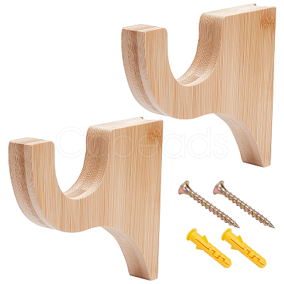 2 Bags Wood Curtain Rod Hanger DIY-UN0008-32-1