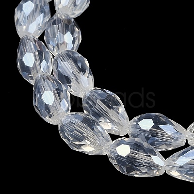 Transparent Electroplate Glass Beads Strands EGLA-N013-T8mm-B-M-1