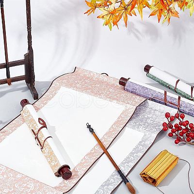 6Pcs 6 Style Polyester Vertical Painted Scroll AJEW-NB0002-91-1
