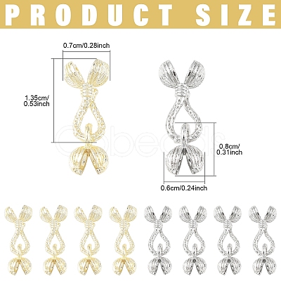 4Pcs Locking Double Brass Bead Tips KK-YW0004-92LG-1