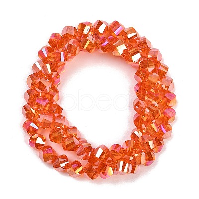 Electroplate Transparent Glass Beads Strands EGLA-B011-02A-AB05-1