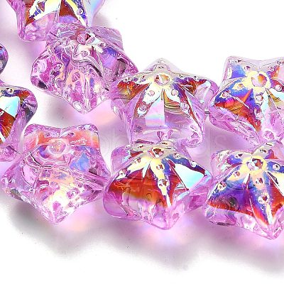 Electroplate Baking Paint Glass Beads Strands EGLA-K061-12A-AB03-1