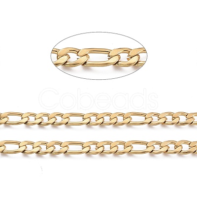 304 Stainless Steel Figaro Chains STAS-M032-45G-1.6mm-1