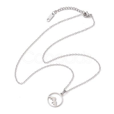 Non-Tarnish 201 Stainless Steel Pendnat Necklaces NJEW-JN04764-02-1