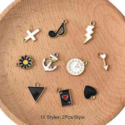 20Pcs 10 Styles Alloy Enamel Charms ENAM-FS0003-45-1
