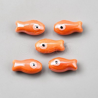 Handmade Porcelain Beads PORC-WH0023-003K-1