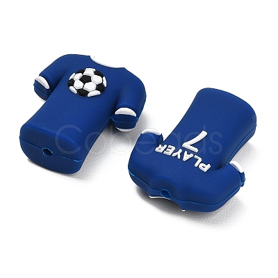 Football Theme Silicone Beads SIL-B081-01D-1